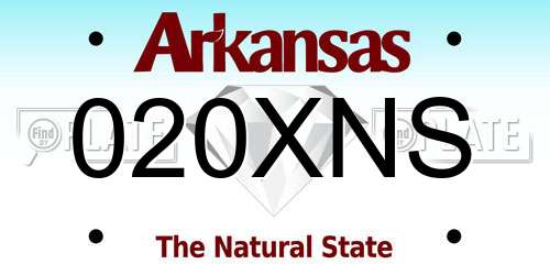 020XNS Arkansas License Plate