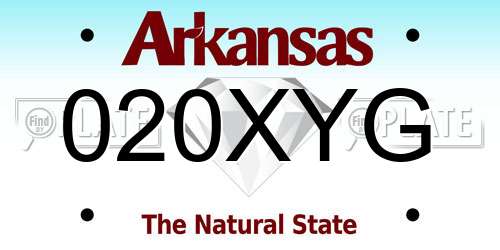 020XYG Arkansas License Plate