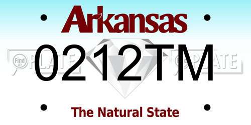 0212TM Arkansas License Plate
