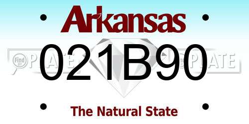 021B90 Arkansas License Plate