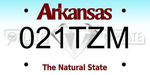 021TZM Arkansas License Plate