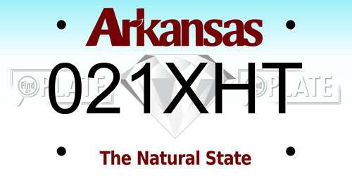 021XHT Arkansas License Plate
