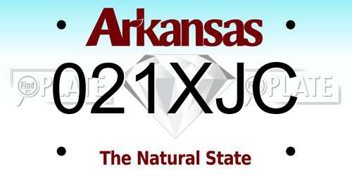 021XJC Arkansas License Plate