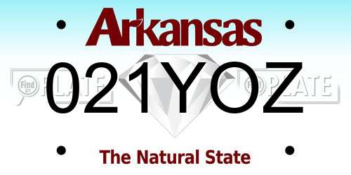 021YOZ Arkansas License Plate
