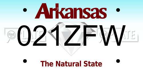 021ZFW Arkansas License Plate