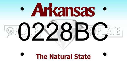 0228BC Arkansas License Plate