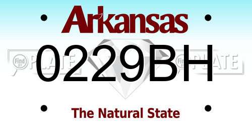 0229BH Arkansas License Plate