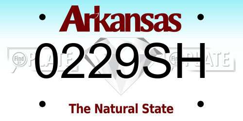0229SH Arkansas License Plate