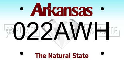 022AWH Arkansas License Plate