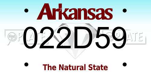 022D59 Arkansas License Plate
