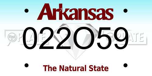 022O59 Arkansas License Plate