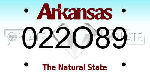 022O89 Arkansas License Plate