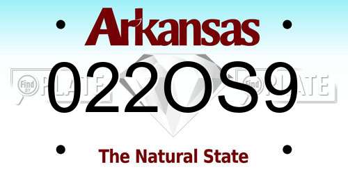 022OS9 Arkansas License Plate