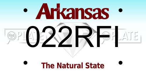 022RFI Arkansas License Plate