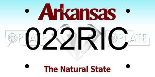 022RIC Arkansas License Plate