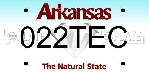 022TEC Arkansas License Plate