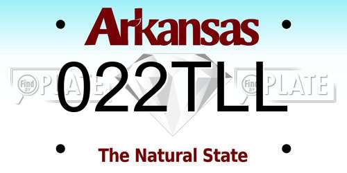 022TLL Arkansas License Plate