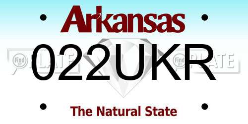 022UKR Arkansas License Plate