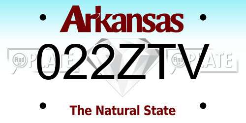 022ZTV Arkansas License Plate