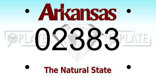 02383 Arkansas License Plate