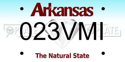 023VMI Arkansas License Plate