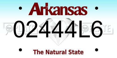 02444L6 Arkansas License Plate