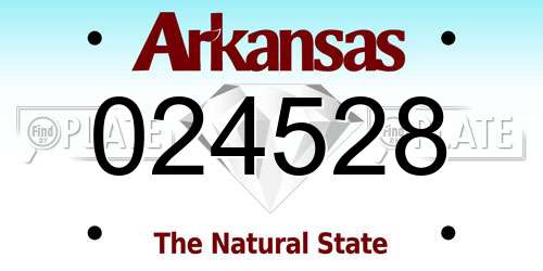 024528 Arkansas License Plate