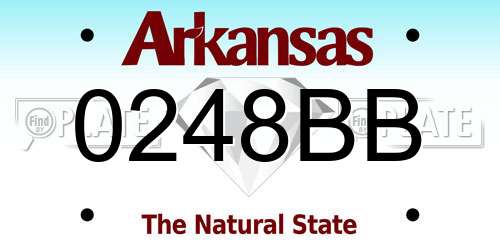 0248BB Arkansas License Plate