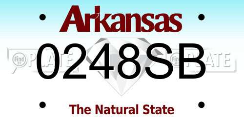 0248SB Arkansas License Plate