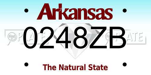 0248ZB Arkansas License Plate