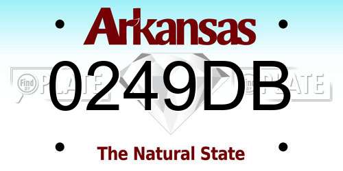 0249DB Arkansas License Plate