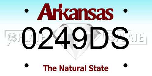 0249DS Arkansas License Plate