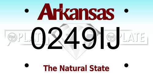 0249IJ Arkansas License Plate