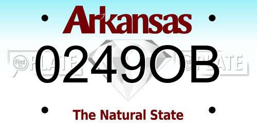 0249OB Arkansas License Plate