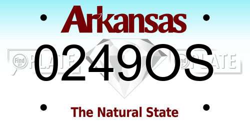 0249OS Arkansas License Plate