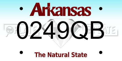 0249QB Arkansas License Plate