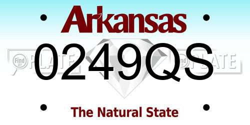 0249QS Arkansas License Plate