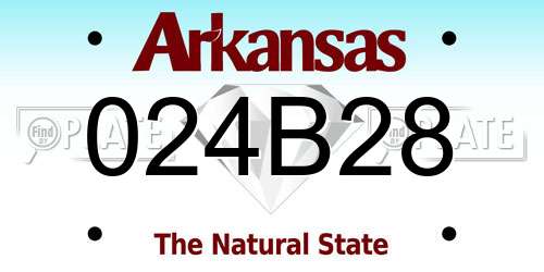 024B28 Arkansas License Plate