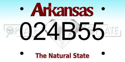024B55 Arkansas License Plate