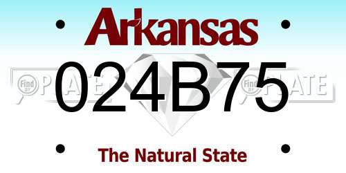 024B75 Arkansas License Plate
