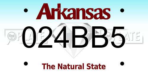 024BB5 Arkansas License Plate