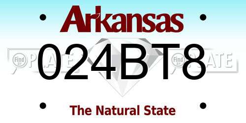 024BT8 Arkansas License Plate