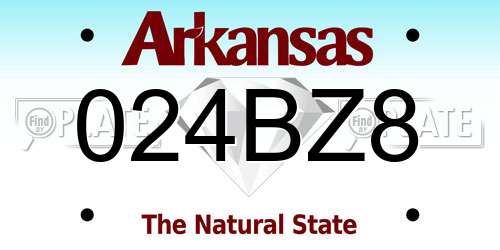 024BZ8 Arkansas License Plate