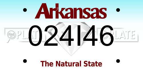 024I46 Arkansas License Plate