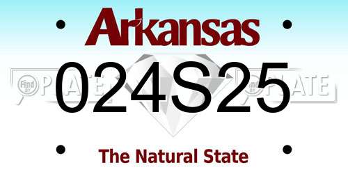 024S25 Arkansas License Plate