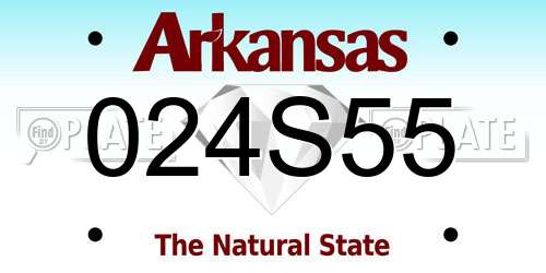 024S55 Arkansas License Plate