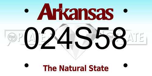 024S58 Arkansas License Plate