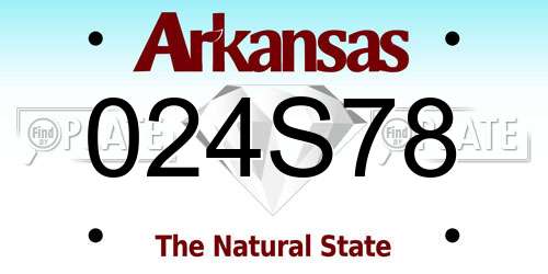 024S78 Arkansas License Plate