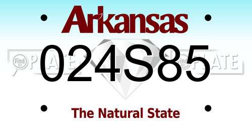 024S85 Arkansas License Plate