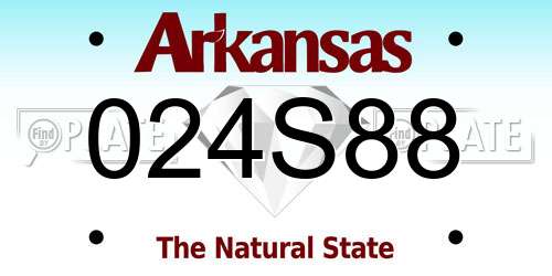 024S88 Arkansas License Plate
